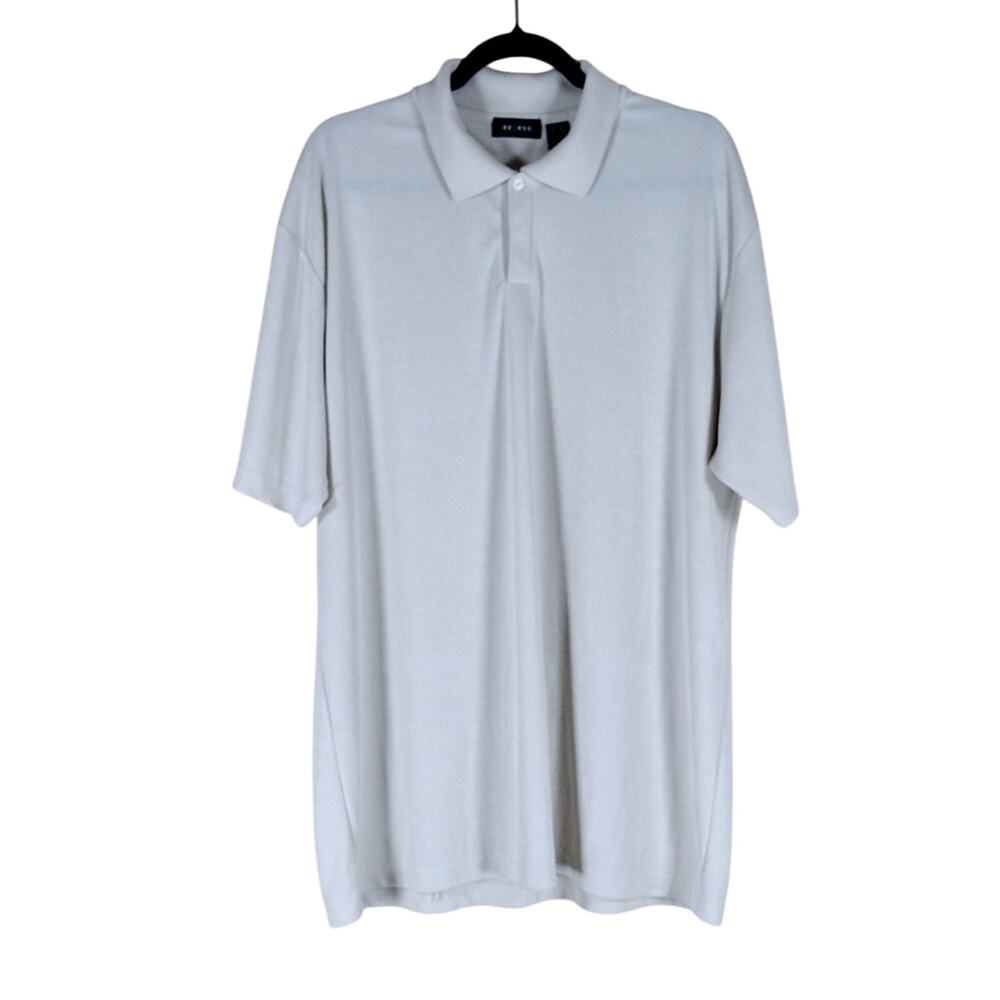 Axcess White Short Sleeve Lightweight Stretchy Casual Comfy Polo Shirt